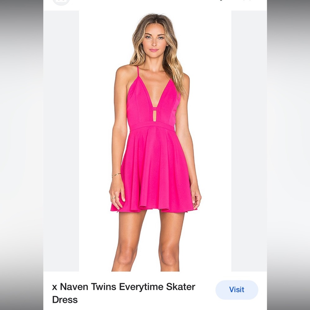 NBD x Naven Twins Fuschia Skater Dress M